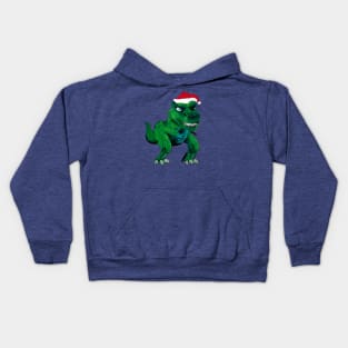 T Rex Santa Kids Hoodie